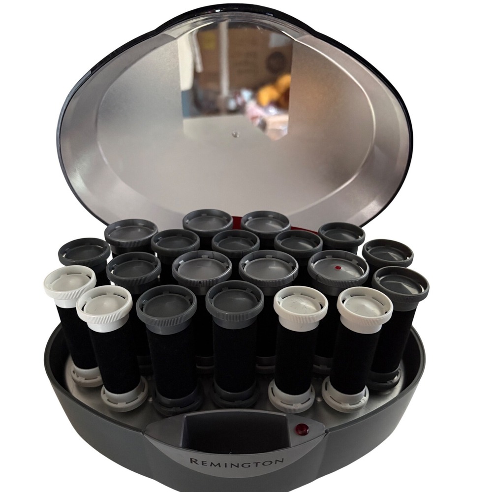 Remington Ionic Hair Setter 20 Velvet Flocked Rollers Clips Mirror H5600